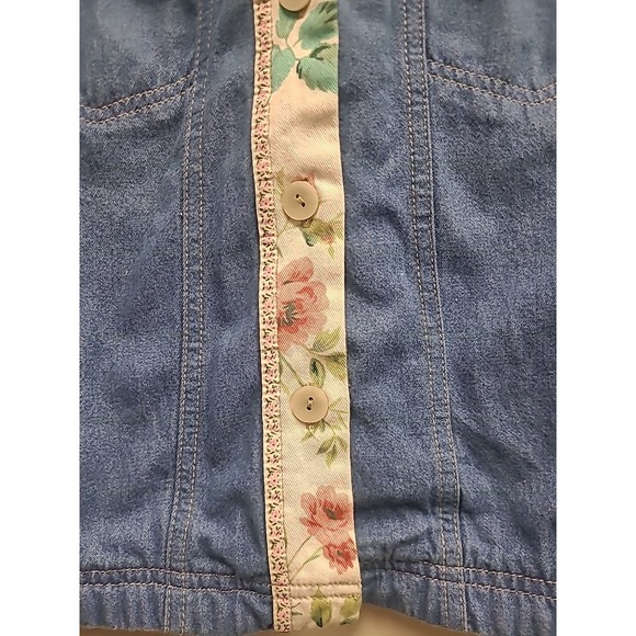 Vtg Koret City Blues denim floral trim vest Women's size M - Picture 4 of 9